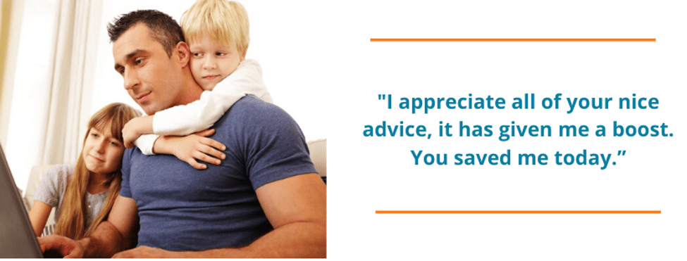 a person is appreciating caregiver help desk with his nice words Caregiver Help Desk